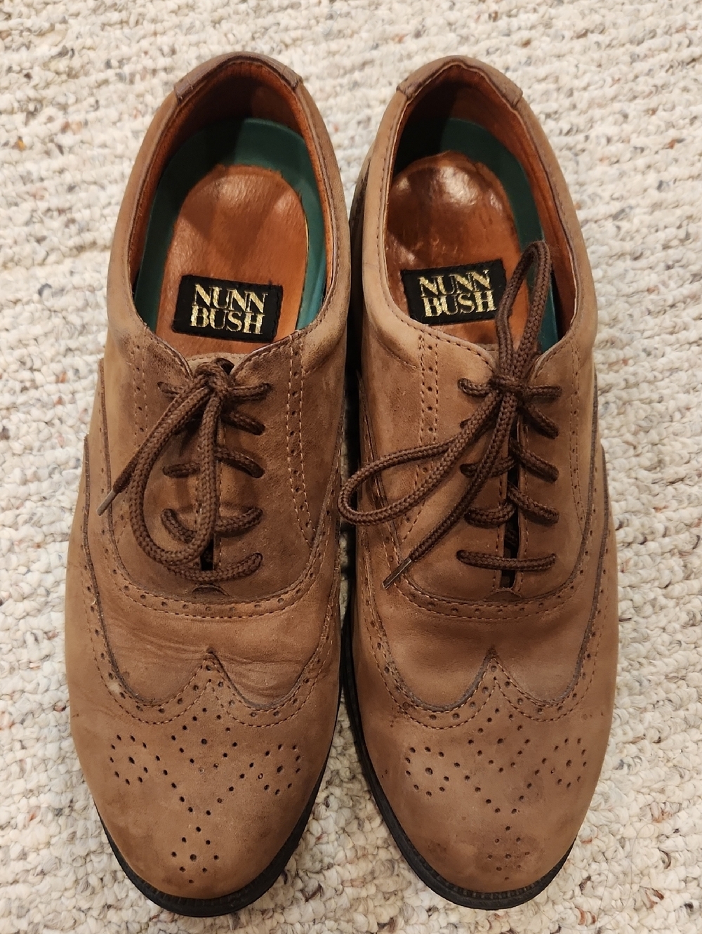 Nunn Bush Tan Suede Wingtip Derby Shoes Sz. 10M